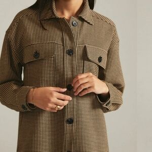 Current Air Anthropologie Houndstooth Shirt Jacket Shacket